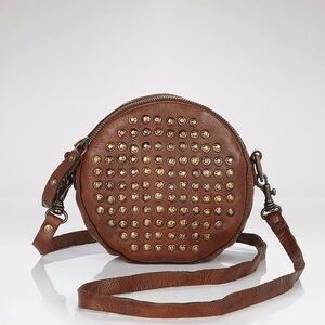 Vintage Frye Studded Brown Leather Crossbody